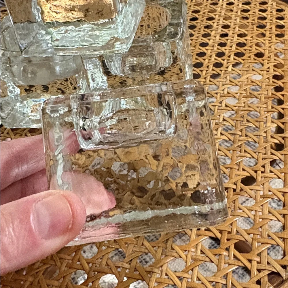 6 Crate&Barrel square block tealight holders.